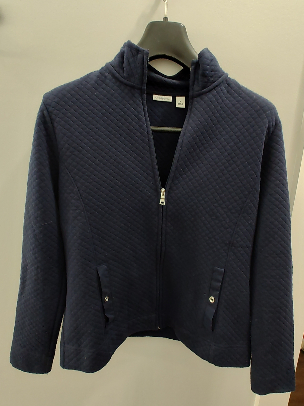 Croft & Barrow Quilted Navy Zip-Up Bomber Jacket